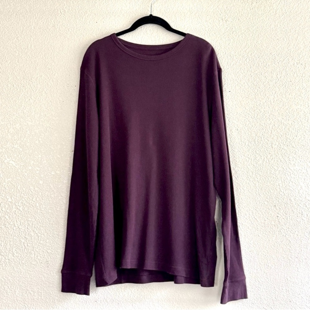 H&M Thermal Sweater Large Cozy Crew Neck Purple